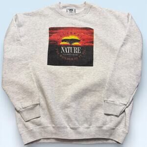 Vintage Lee Celebrate Nature Sweatshirt Mens XL Gray Fleece Graphic USA 90s